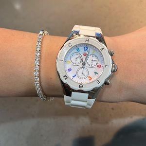 Michele White Tahitian Jelly Watch